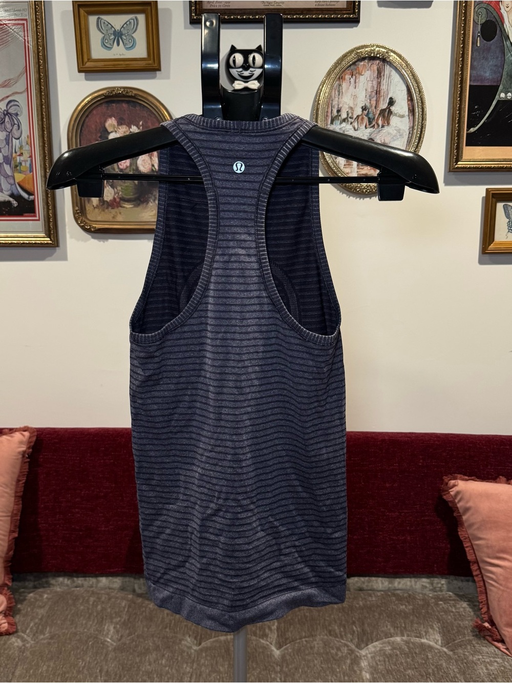 Lululemon Blueish-Grey Striped Racerback Tank - Picture 3 of 6